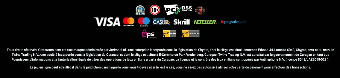 Licences et paiements Gratorama